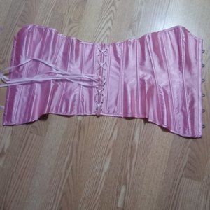 Basic Satin Pink Overbust Corset